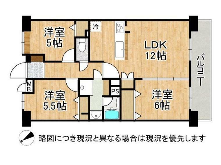 ゆったり設計の3LDK！各居室に収納スペースを確保しています。居住空間を広々と使用して頂けます。収納スペース豊富な間取り