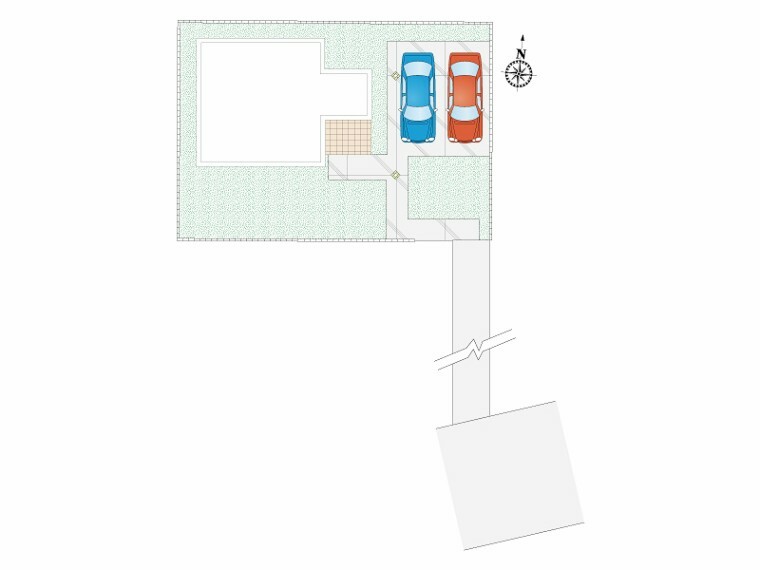 区画図 【9号棟:区画図】お車は2台以上駐車可能です。