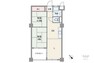 間取り図 間取りは専有面積44.64平米の2LDK。廊下が短く、居住スペースが優先されたプラン。LDKと和室2部屋がすべて続き間で、生活シーンに合わせてフレキシブルに利用な可能な造りです。