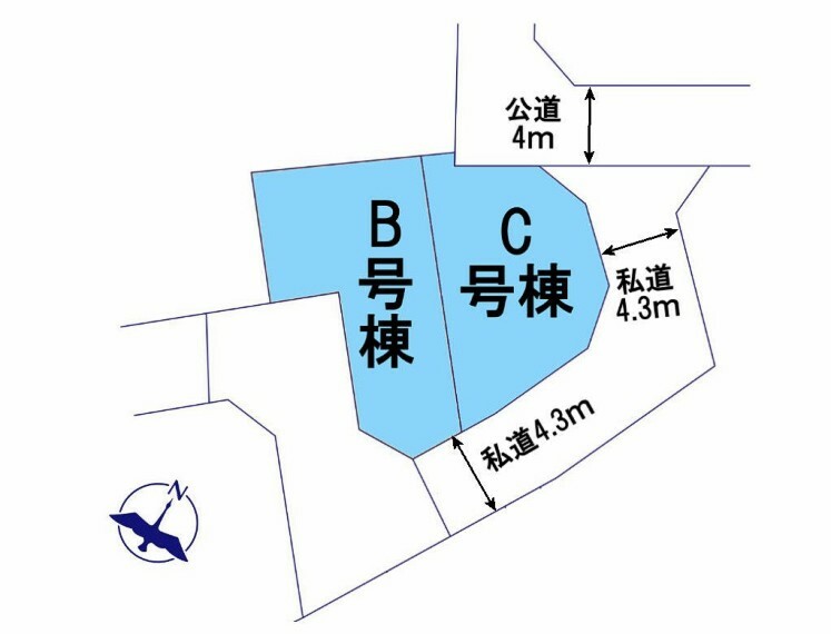 土地図面 B号棟になります。　