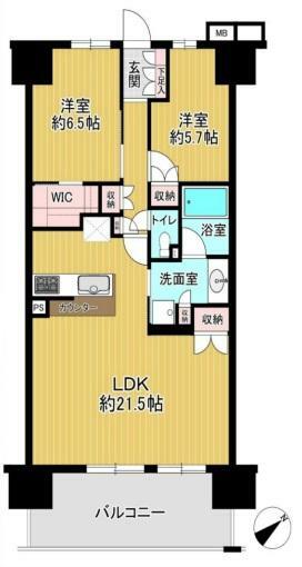 間取り図 20帖超えの大きなLDK！広々過ごせます。