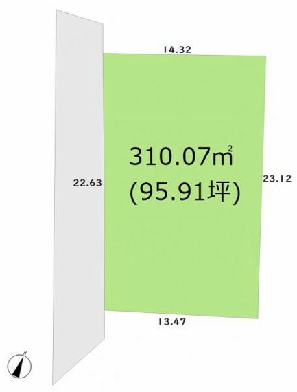 区画図 317.07平米の土地！