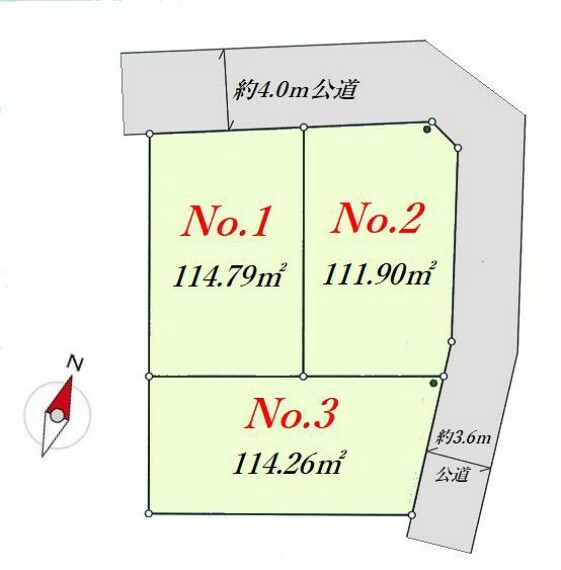 土地図面 対象区画は2号地です