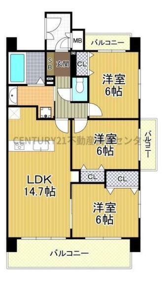 間取り図 室内リフォーム済!!・クロス、フローリング、フロアタイル、CF張替・水回りすべて新調・給湯器、TVモニタホン、建具新調など