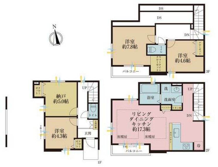 間取り図 3SLDK、土地面積67.28平米、建物面積110.79平米