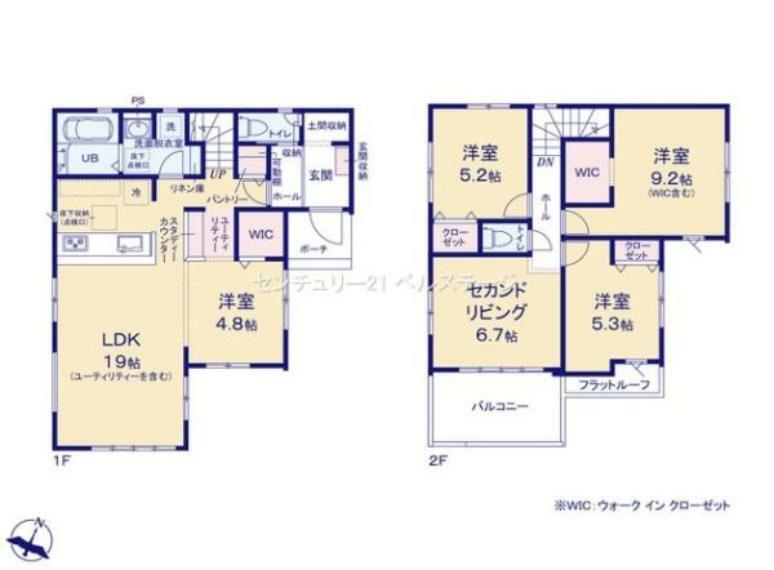 間取り図 広々リビングで家族の会話も弾む空間に！