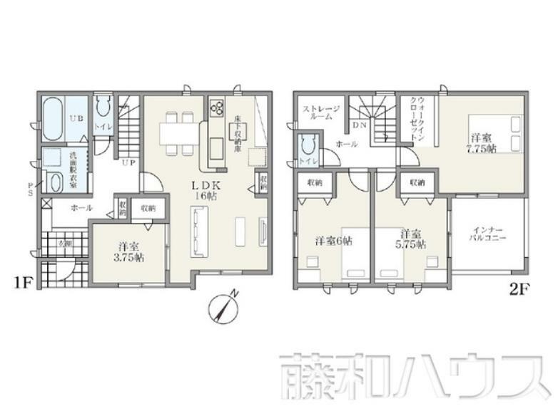 間取り図 2号棟　間取図　【春日井市高蔵寺町8丁目】