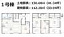 間取り図 1号棟　4LDK＋ウォークインクローゼット4か所＋シューズクローク