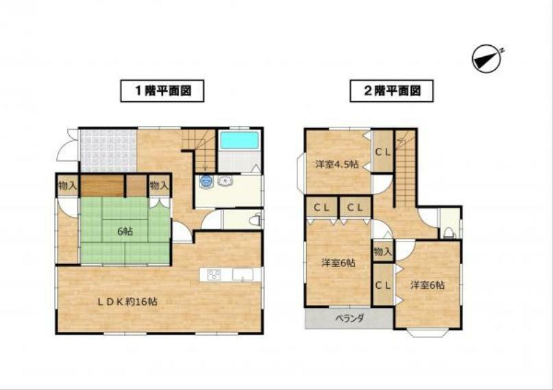 間取り図 【間取り図】4LDKの南向きの間取りです。