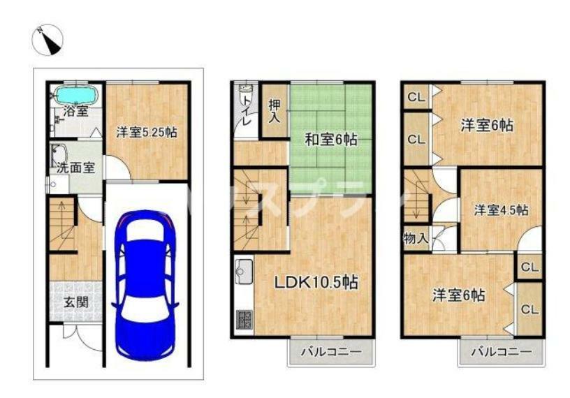 間取り図 収納充実の5LDK