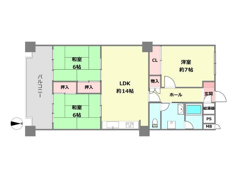 間取り図 最上階のお部屋です