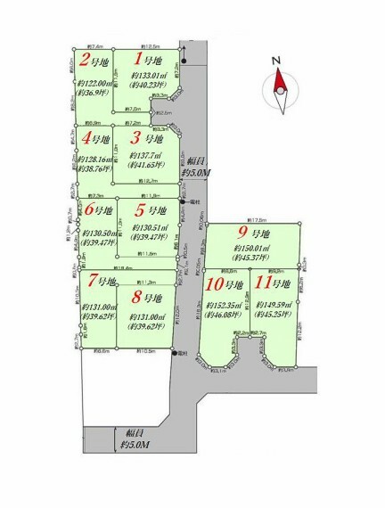 区画図 対象区画は5号地です。