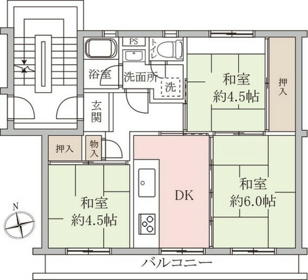 間取り図 室内キレイにお使いです　1階部分につき階下への足音など生活音の心配も少なく、ご年配の方から小さなお子様のいるご家族も気兼ねなく暮らせます。