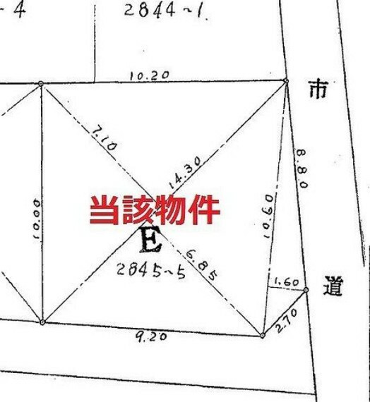 土地図面 ”清和小学校近くの売地”の区画図