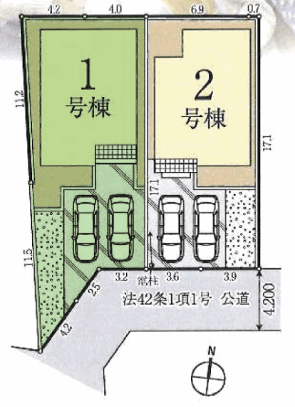 区画図 敷地面積147.18平米（47.83坪）です。将来的にはお子様1人での通学も！無理なく通える駅徒歩9分。