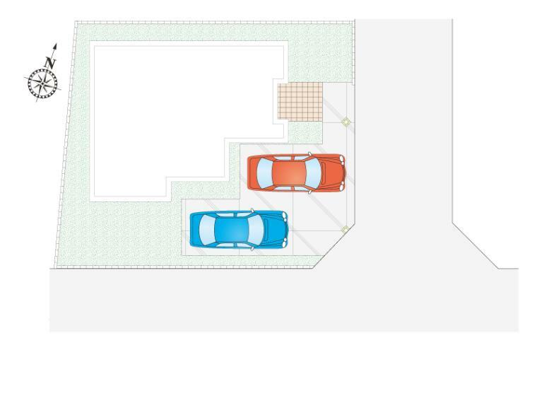 区画図 《L号棟　区画図》駐車は並列2台可能です。