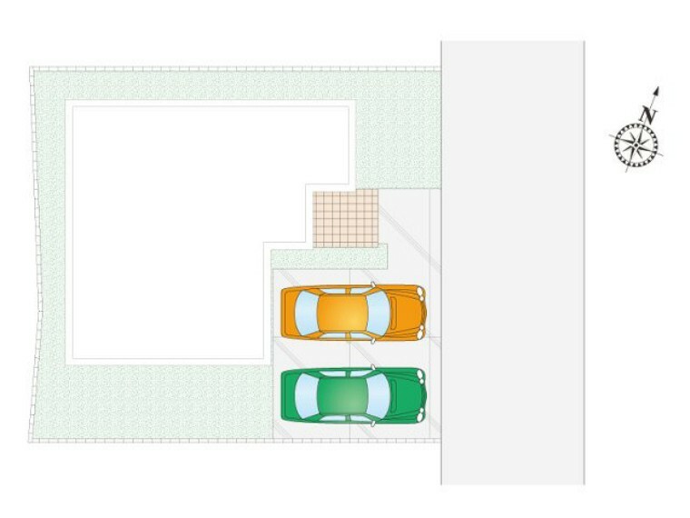 区画図 《G号棟　区画図》駐車は並列2台可能です。