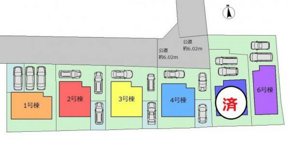 区画図 お友達をたくさん呼べるゆとりの駐車スペース