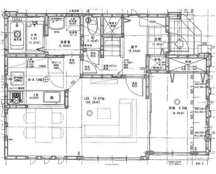 間取り図 1階です。