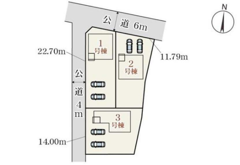 間取り図・図面 当該物件は1号棟です