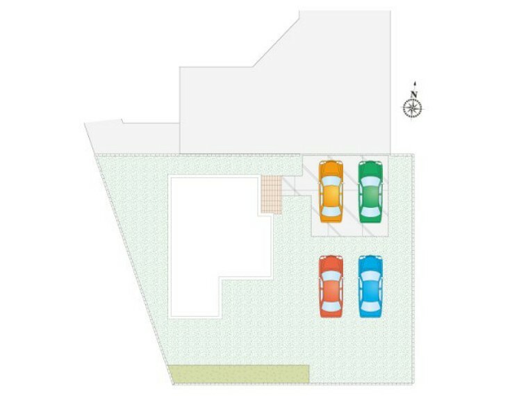 区画図 久喜市鷲宮（全10区画）H号棟　区画図　敷地面積 300.20平米（90.81坪） 建物面積 113.44平米（34.3坪）車4台駐車可能です。