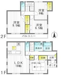 【間取り図】4LDK。1階洋室には畳コーナーつきです！