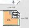 区画図 北4.2m公道・東6m公道、カースペース2台分（車種による）