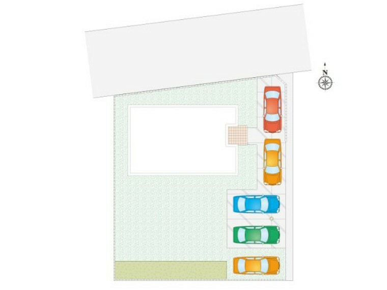 区画図 【A号棟:区画図】車5台駐車可能です。