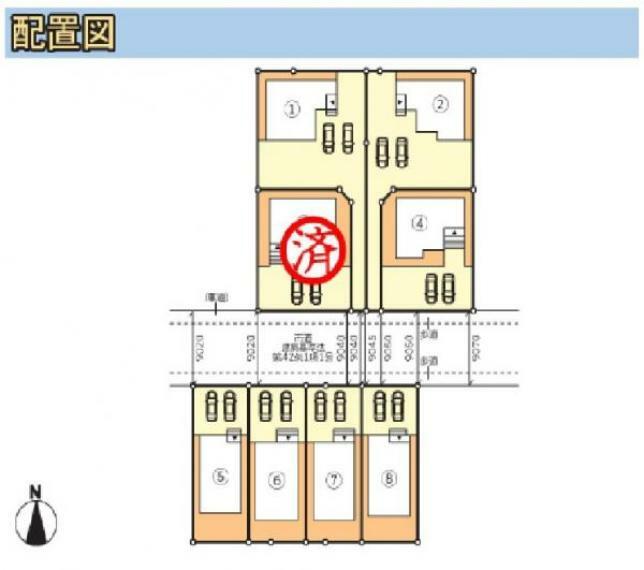 区画図 6号棟　駐車2台！閑静な住宅街で落ち着き暮らしを叶えます。