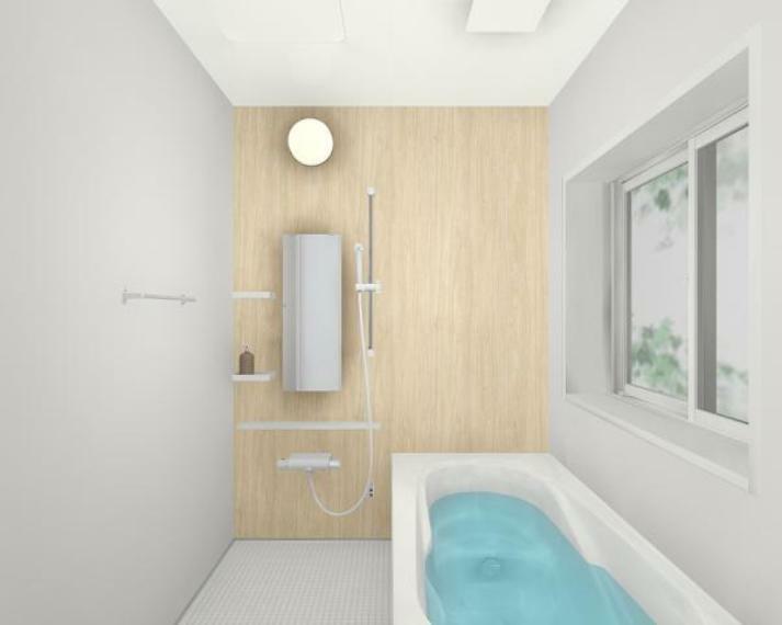 浴室 【同仕様画像】浴室は新品のユニットバスに交換予定です。浴槽には滑り止めの凹凸があり、床は濡れた状態でも滑りにくい加工がされている安心設計です。