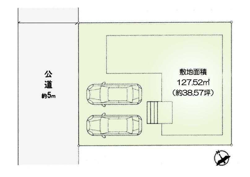 区画図 カースペース並列で2台駐車可能！