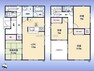 間取り図 間取図:対面キッチン付LDKと和室が続き間設計でゆったり空間2階に洋室3室（9.5帖主寝室含む）南西向きバルコニー