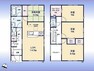 間取り図 間取図:対面キッチン付LDKと和室が続き間設計でゆったり空間2階に6帖以上洋室3室南西向きバルコニー