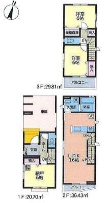 間取り図 3LDK対応住宅　2LDK＋S納戸（6帖）