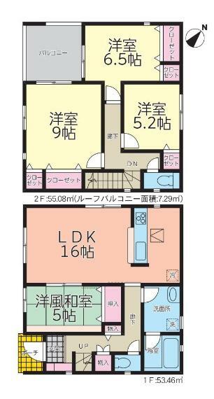 間取り図 【3号棟間取り図】4LDK　建物面積108.54平米（32.89坪）