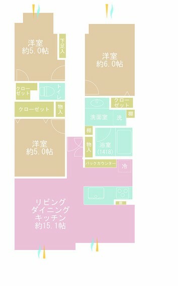 間取り図 3LDK、専有面積71.23m2、バルコニー面積10.03m2