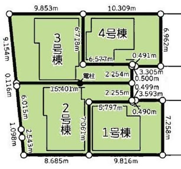 土地図面 3号棟　土地102.78平米　建物93.04平米