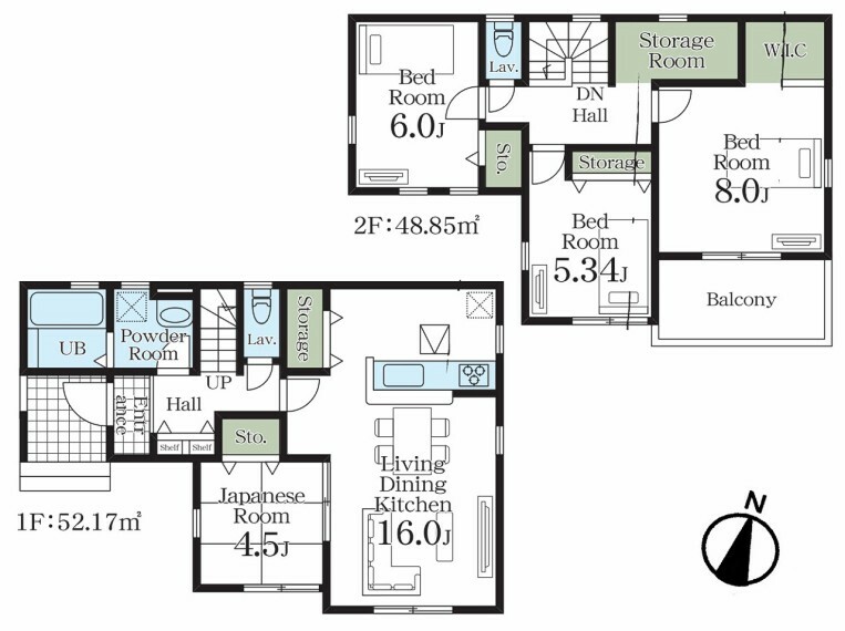 間取り図 7号棟　3880万 土地面積160.1m2 建物面積101.02m2　（建築確認時）