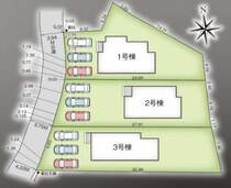 3号棟:敷地内に並列で3台駐車可能です。