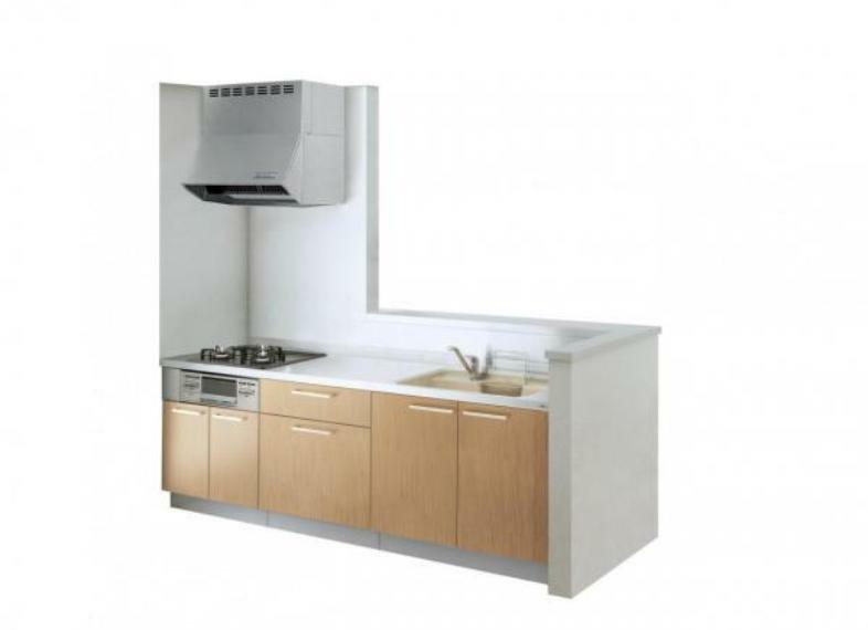 キッチン 【リフォーム中＿キッチン】新品W2500のシステムキッチンに交換予定です。実際にはシンクは左側です。