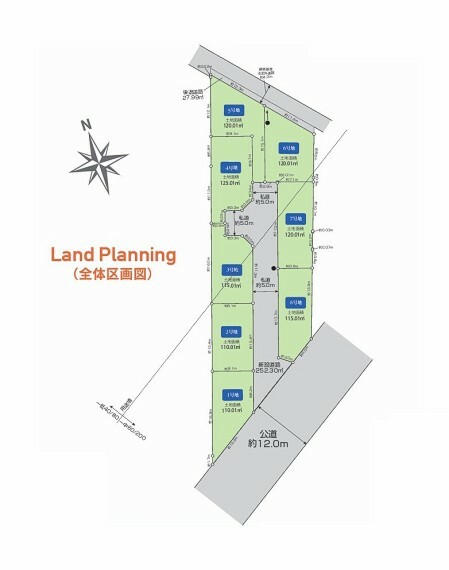 土地図面 対象区画は7号地です。