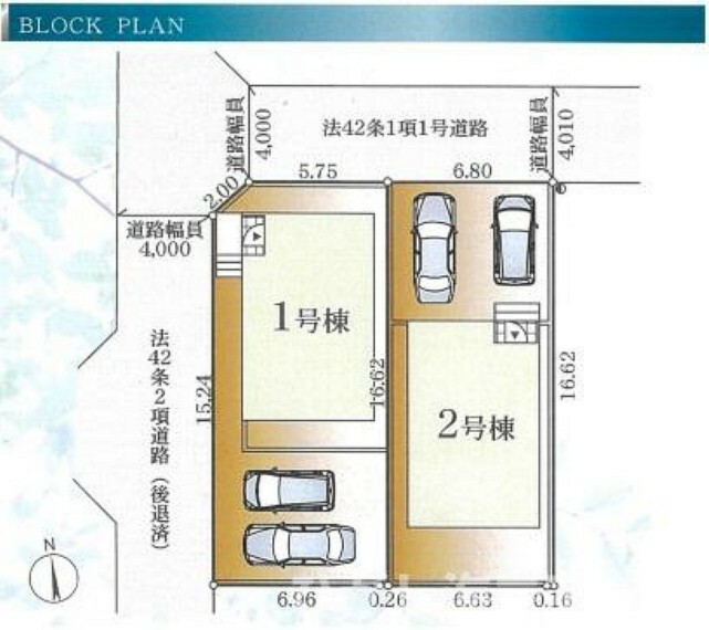 区画図 対象地は2号棟です。