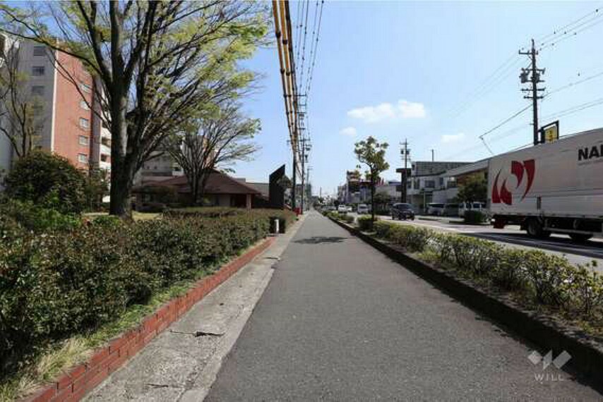 敷地西側の前面道路（北側から）