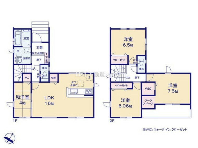 間取り図 2階3部屋は全室6帖以上のゆとりある間取りで ご家族それぞれのお時間も大切に出来ます。