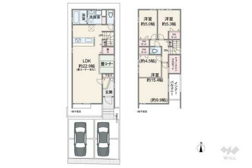 間取り図 間取りは延床面積112.01平米の3LDK。