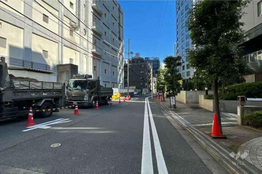 敷地北側の前面道路（西側から）