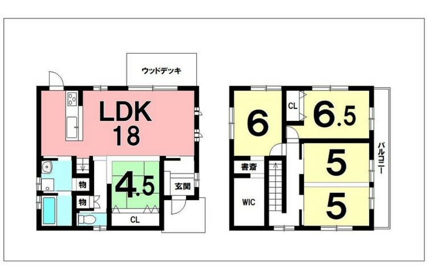 間取り図 5LDK＋WIC、書斎、サンルーム【建物面積109.70m2（33.18坪）】