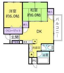 価格:1690万円、2DK　専用面積:51.85平米、バルコニー面積:4.84平米