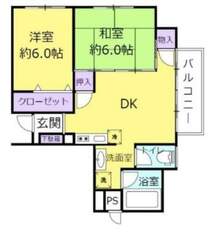 価格:1690万円、2DK　専用面積:51.85平米、バルコニー面積:4.84平米
