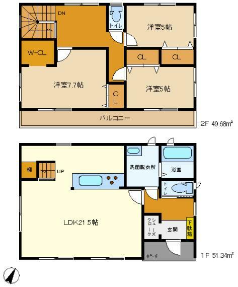 東金市田間(3LDK)の間取り